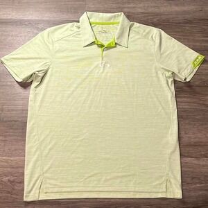 Oakley Green Striped Hydrolix Sportswear Golf Polo Button Shirt size large